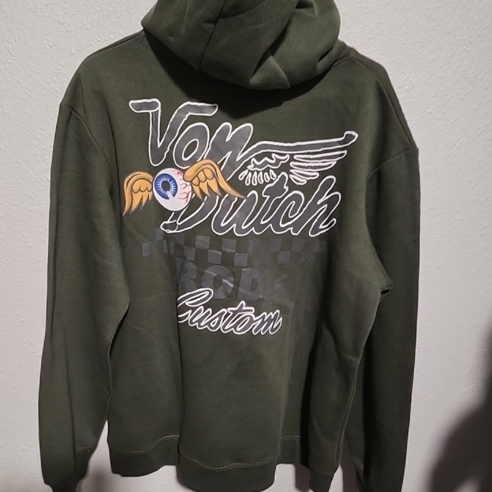 Von Dutch Green Hoodie with Graphic Design